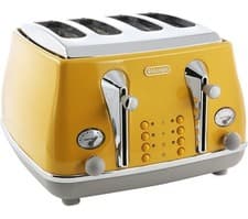 Image of De'Longhi CTOC4003.Y Icona Capitals 4 Slice Toaster with Defrost Function 1800W