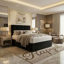 Image of PLUSH DIVAN BED SET WITH MEMORY MATTRESS AND HEADBOARD 3FT 4FT 4FT6 5FT 6FT