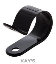 Image of BLACK PLASTIC NYLON P CLIPS FOR FIXING PIPE TUBE WIRE CABLE HOSE MOUNTING CLAMPS