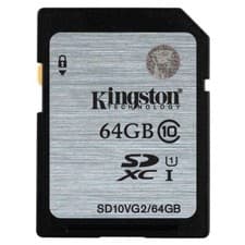 Image of Kingston SDXC Class 10 UHS-I Card - 64GB SD10VG2/64GB