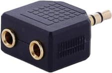 Image of 3.5mm Stereo Plug to 2 x 3.5mm Stereo Jack Splitter Audio Adaptor Connector