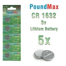 Image of 5 X Super CR1632 DL1632 KL1632 BR1632 L1632 PoundMax LITHIUM BUTTON CELL BATTERY