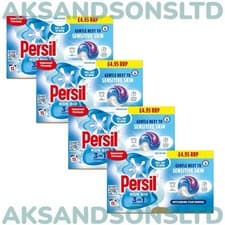 Image of 4 x Persil 3 in 1 Washing Capsules Non Bio Sensitive Skin 15 washes 4 Pack