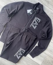 Image of EMPORIO ARMANI EA7 MEN'S NAVY BLACK ZIP TRACKSUIT SET 7VPV55 - XXL - NEW & TAGS