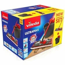 Image of Vileda UltraMax Flat Mop With Bucket Complete Set Ultramax System *24HR Delivery