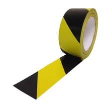 Image of Black and Yellow Hazard Warning Tape 48mm x 33m