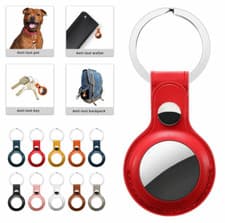 Image of For Apple AirTag Leather Loop Holder Keyring Carry Case Air Tag Tracker Air Tag