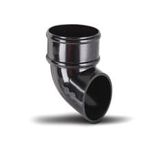 Image of 1 x Polypipe Round Downpipe Shoe - 68mm - Black RR128B