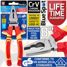 Image of VDE Electrician Pliers Combination Soft Grip 1000V Insulated Plier 200mm Long