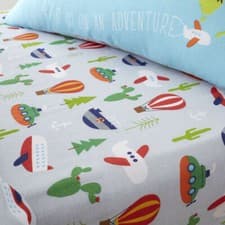 Image of Catherine Lansfield Animal Adventure Easy Care Fitted Sheet, Blue, Single