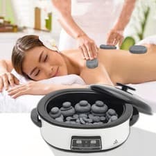 Image of Massage Heater 6QT Hot Stone Kit Digital Heating Basalt Stones Rock Spa Therapy