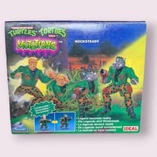 Image of TMNT Teenage Mutant Ninja Turtles Figure Mutations Mutatin'Rocksteady 1992 Ideal