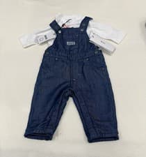 Image of BNWT Baby Boys Hugo Boss Dungarees And T Shirt Set Outfit Age 1 Month RRP:£114