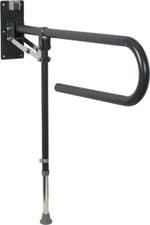 Image of Croydex Foldaway Drop Down Grab Rail with Leg Wall Mount Mobility Aid Steel Grey