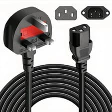 Image of 13A Power Cord UK Plug to IEC Cable PC Mains Kettle Lead C13 1m/2m/3m/5m/10m Lot