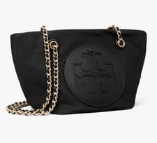 Image of TORY BURCH ELLA CHAIN TOTE BAG RECYCLED NYLON GOLD TONE HARDWARE £330 #B2