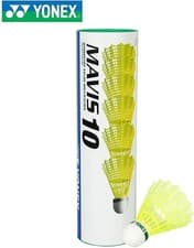 Image of YONEX Mavis 10 Shuttle Cock (Yellow) - Green Cap (Pack of 6 Shuttles) | UK | NEW