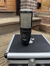 Image of AKG P420 Condenser Microphone with shock mount and flight case