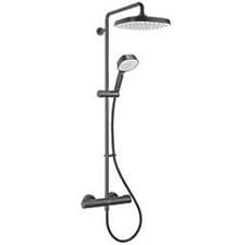 Image of Mira Atom Dual Outlet Rear-Fed Exposed Matt Black Thermostatic Mixer Shower