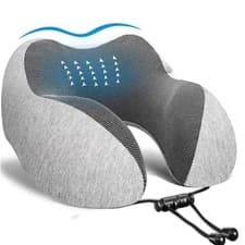 Image of Memory Foam U Shaped Travel Pillow Neck Support Soft Head Rest Plane Car Cushion