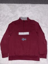 Image of Napapijri Size Large Burgundy Half Zip Jumper - new without tags