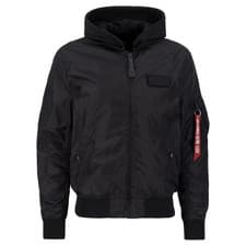Image of ALPHA INDUSTRIES MEN'S MA-1 TT HOOD BOMBER JACKET (L) BLACK *RRP £220* BNWT