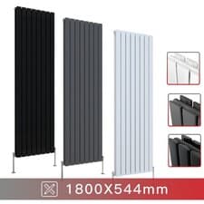 Image of Designer Oval Column Flat Panel Vertical Horizontal Central Heating Radiator UK