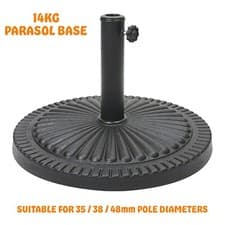 Image of 14kg Parasol Base Umbrella Stand Patio Garden Heavy Duty Weighted Black Outdoor