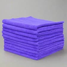 Image of 10 Pack Premium Seamless Edge Microfibre Cloths 40x40cm Various Colour Reusable