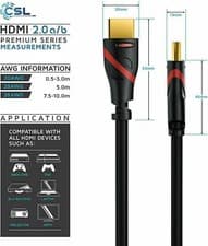 Image of CSL - 4m 4K UHD HDMI 2.0 Cable - Ultra High Speed - CEC - 3D - Ethernet Cable