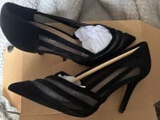 Image of Dune London "Advancing" black suede court shoes Size 4 Brand New In Box