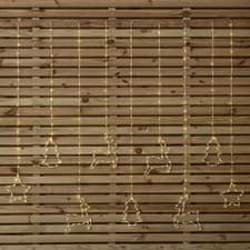 Image of 1.2m Light up Festive Curtain Christmas Lights with Warm White LEDs