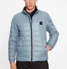 Image of HUGO BOSS Mens Blue Regular Fit Puffer Jacket Size Small BNWT