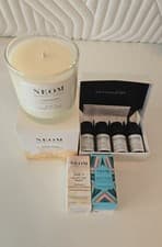 Image of Neom Organics London Wellbeing Essential Oil Blend, 4 x 10ml & 2 X 10ml + Candle