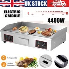 Image of Commercial Kitchen Electric Countertop Griddle Flat Top BBQ Grill Hot Plate