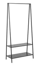 Image of Black Metal Clothes Storage Rack with 2 Shelves BNIB Free Delivery