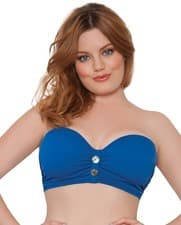 Image of Curvy Kate CS1941 Luau Love Bandeau Bikini Top in Deep Sea Blue