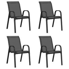 Image of Stackable Garden Chairs Outdoor Chairs Dining Chair Textilene Fabric vidaXL