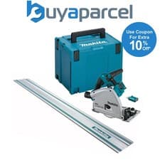 Image of Makita DSP601ZJU 36v Twin 18v Brushless Plunge Saw AWS Wireless 1x 1m Guide Rail