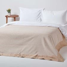 Image of Gingham Check Extra Large Cotton Sofa Throw Bed Covers Settee Throws Bedspreads