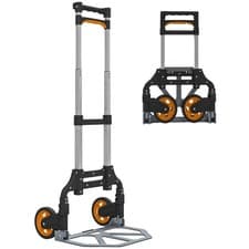 Image of HOMCOM Lightweight Sack Truck with 70kg Capacity, Folding Trolley, Silver