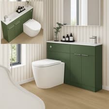 Image of 1000mm Green Straight Basin Combination Unit Bathroom Furniture Left/Right