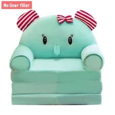 Image of Kids Sofa Bed 2-in-1 Fold Out Plush Toddler Couch Convertible Chair to Lounger