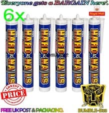 Image of 6 X CARTRIDGES HARD AS NAILS INTERIOR NO MORE NAILS SOLVENT FREE ADHESIVE