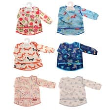 Image of Baby Feeding Bib Coverall Apron Long Sleeved Various Designs Weaning Waterproof