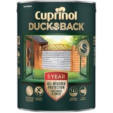 Image of Cuprinol Ducksback 5 Yr Waterproof for Sheds & Fences Herring Grey 5l
