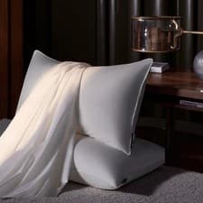 Image of Premium Goose Feather Down Pillows 100% Cotton Quality Bed Rest Sleeping