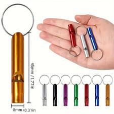 Image of Emergency Survival Whistle Keyring Aluminium Camping Hiking Outdoor Safety x1