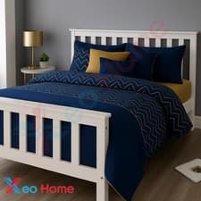 Image of White 4ft Small Double Wooden Bed Frame Solid Slots Pinewood Furniture Bedroom