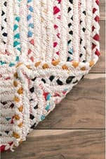 Image of Handmade Rectangle Cotton Chindi Rug Rustic Boho Farmhouse Floor Carpet